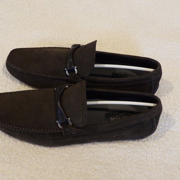 NEW IN BOX FERRAGAMO GRANDPRIX Brown Leather (Suede) Men\'s Drivers Size 11 EE main image 7